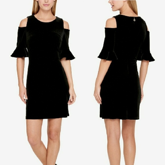 Tommy Hilfiger Dresses & Skirts - NWT Tommy Hilfiger Solid Black Cold Shoulder Dress